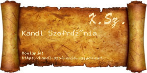Kandl Szofrónia névjegykártya